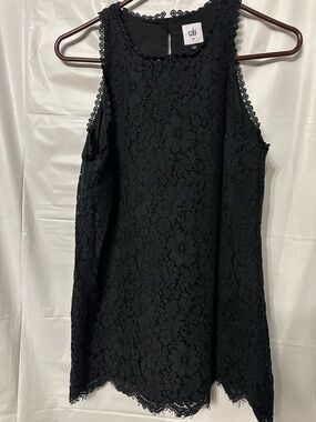 Cabi Black Lace Display Tank Top blouse, womenās size Medium